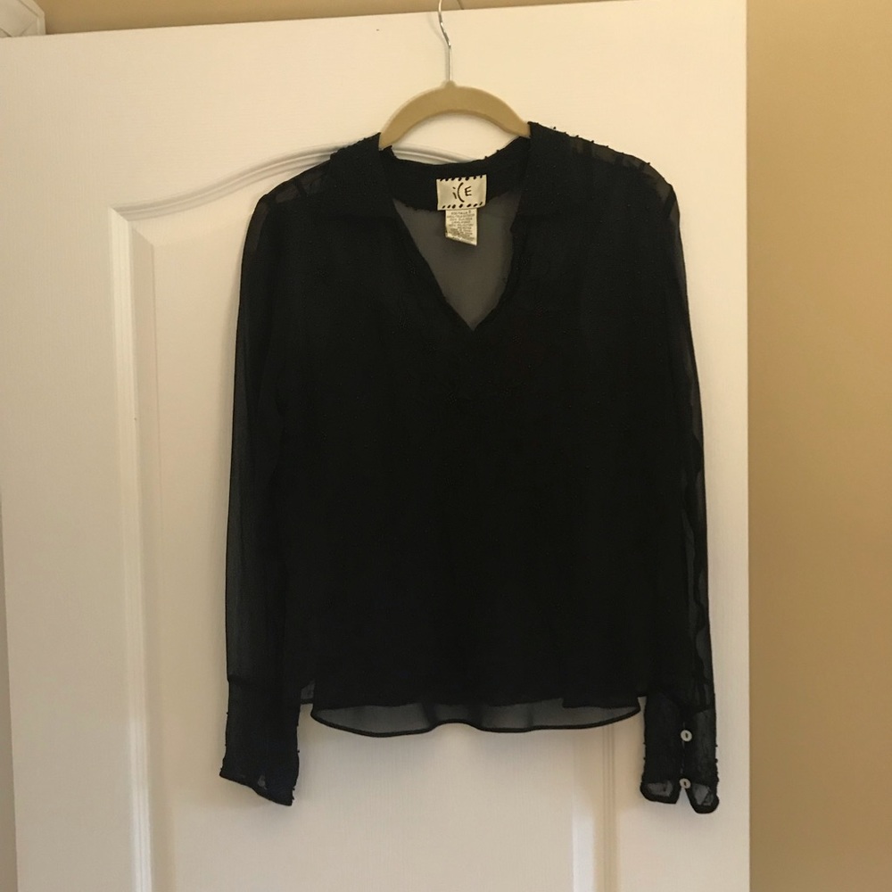 Black sheer shirt including tank